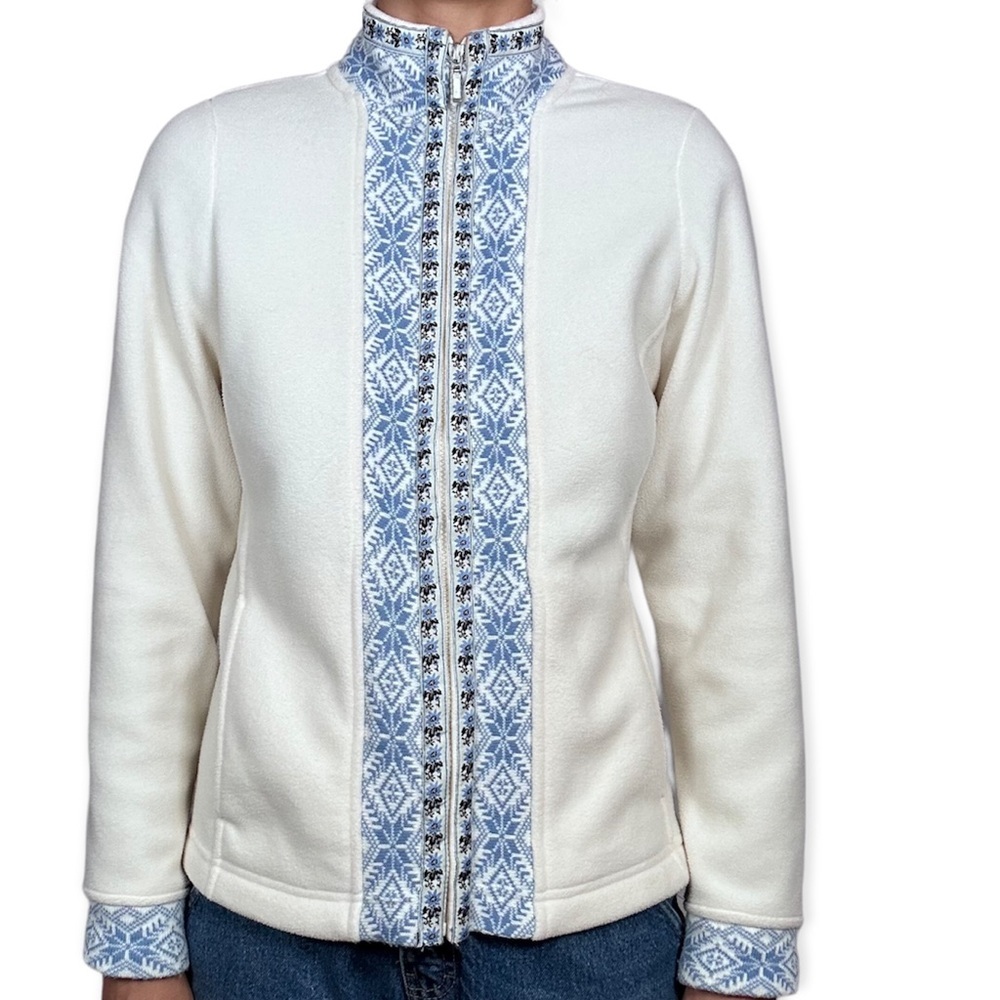 L.L.Bean fleece zip up with aztec detail